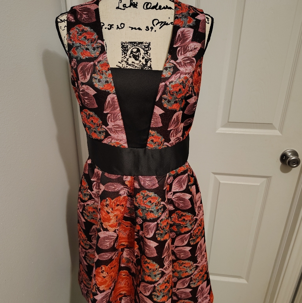 Eva Mendes for New York & Company Floral Black Dress
